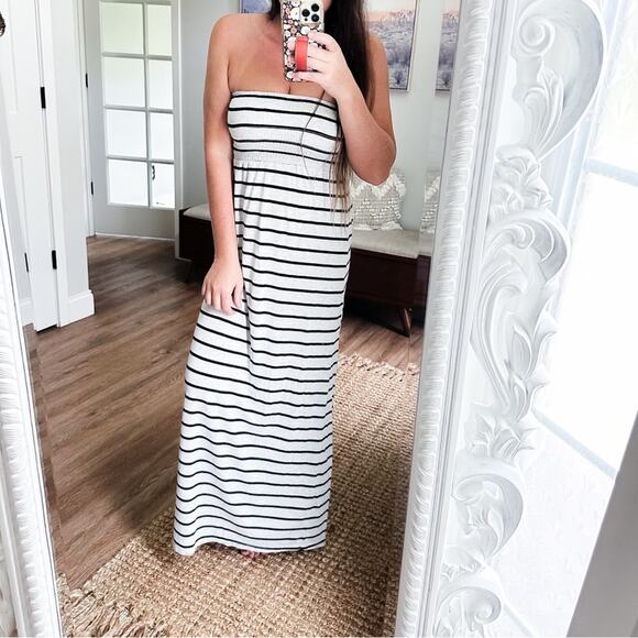 ---- Dresses & Skirts - Seeking Sunshine + Simple Days strapless smocked casual striped maxi dress